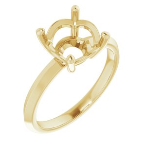 18K Yellow Gold 9 mm Round Ring Mounting – image 2