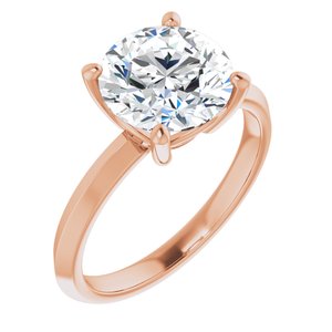 18K Rose Gold 9 mm Round Ring Mounting