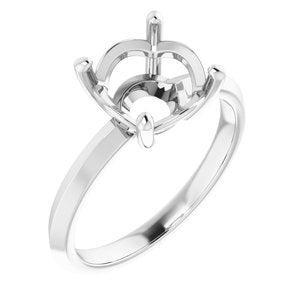 18K White Gold 9 mm Round Ring Mounting – image 2