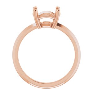 18K Rose Gold 9 mm Round Ring Mounting – image 4