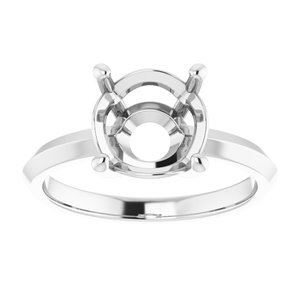 18K White Gold 9 mm Round Ring Mounting – image 6