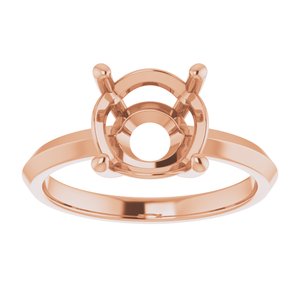 14K Rose Gold 9 mm Round Ring Mounting – image 6