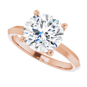 18K Rose Gold 9 mm Round Ring Mounting – image 8