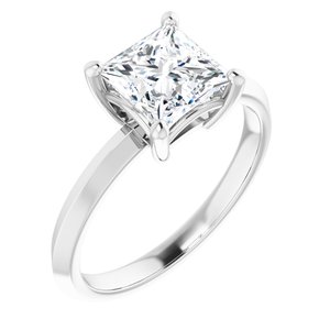 Continuum Sterling Silver 6.5 mm Square Ring Mounting