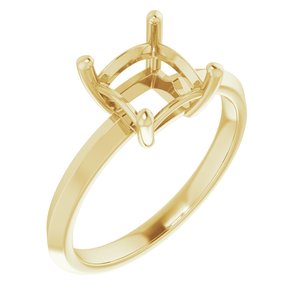 18K Yellow Gold 6.5 mm Square Ring Mounting – image 2