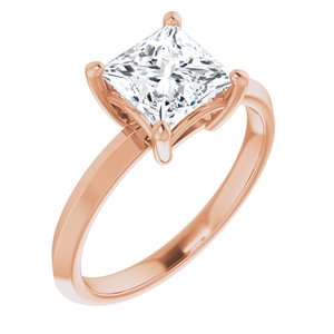 14K Rose Gold 6.5 mm Square Ring Mounting