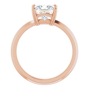 14K Rose Gold 6.5 mm Square Ring Mounting – image 3
