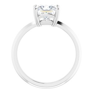 14K X1 White Gold 6.5 mm Square Ring Mounting – image 3