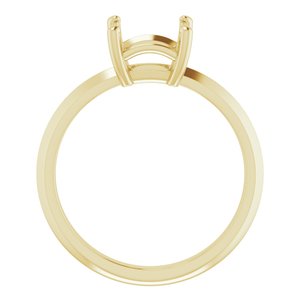 14K Yellow Gold 6.5 mm Square Ring Mounting – image 4
