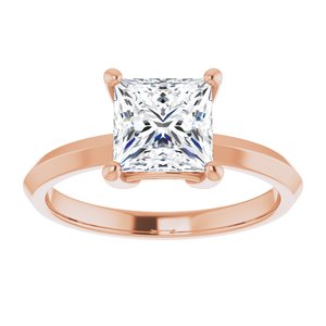 14K Rose Gold 6.5 mm Square Ring Mounting – image 5