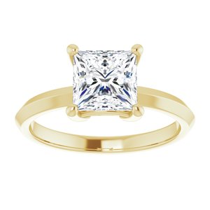 14K Yellow Gold 6.5 mm Square Ring Mounting – image 5