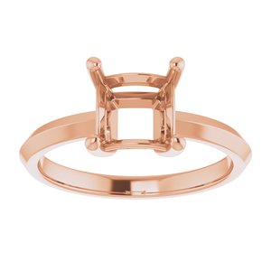 14K Rose Gold 6.5 mm Square Ring Mounting – image 6