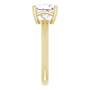 18K Yellow Gold 6.5 mm Square Ring Mounting – image 7