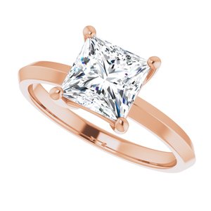 14K Rose Gold 6.5 mm Square Ring Mounting – image 8