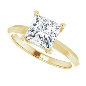 18K Yellow Gold 6.5 mm Square Ring Mounting – image 8