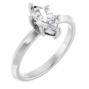 Platinum 9x4.5 mm Marquise Ring Mounting