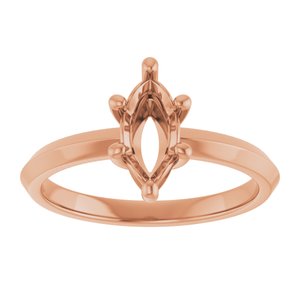 18K Rose Gold 9x4.5 mm Marquise Ring Mounting – image 6