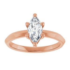 18K Rose Gold 9x4.5 mm Marquise Ring Mounting – image 5