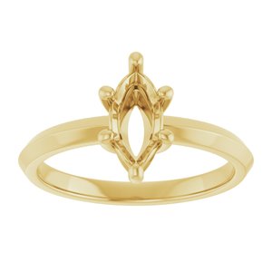 10K Yellow Gold 9x4.5 mm Marquise Ring Mounting – image 6