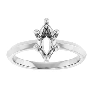 14K White Gold 9x4.5 mm Marquise Ring Mounting – image 6