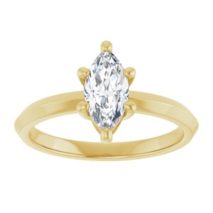 14K Yellow Gold 9x4.5 mm Marquise Ring Mounting – image 5