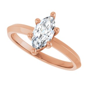 10K Rose Gold 9x4.5 mm Marquise Ring Mounting – image 8