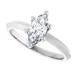 14K White Gold 9x4.5 mm Marquise Ring Mounting – image 8