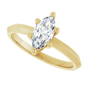 18K Yellow Gold 9x4.5 mm Marquise Ring Mounting – image 8