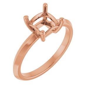 14K Rose Gold 6 mm Square Ring Mounting – image 2