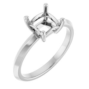 Sterling Silver 6 mm Square Ring Mounting – image 2