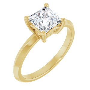 10K Yellow Gold 6 mm Square Ring Mounting