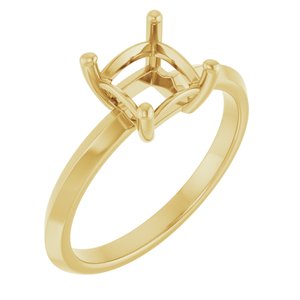 14K Yellow Gold 6 mm Square Ring Mounting – image 2