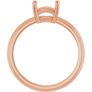14K Rose Gold 6 mm Square Ring Mounting – image 4