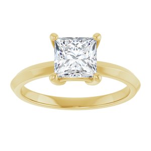 14K Yellow Gold 6 mm Square Ring Mounting – image 5