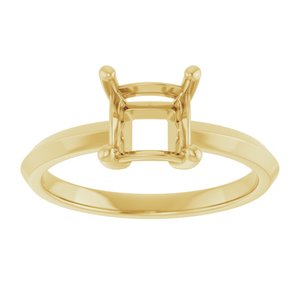 10K Yellow Gold 6 mm Square Ring Mounting – image 6