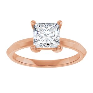 14K Rose Gold 6 mm Square Ring Mounting – image 5