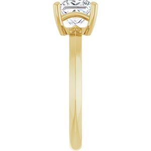 18K Yellow Gold 6 mm Square Ring Mounting – image 7