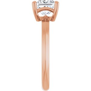 18K Rose Gold 6 mm Square Ring Mounting – image 7