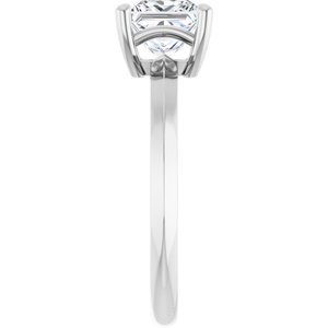 14K X1 White Gold 6 mm Square Ring Mounting – image 7