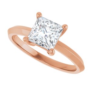 14K Rose Gold 6 mm Square Ring Mounting – image 8