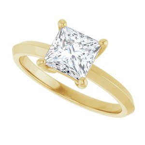 14K Yellow Gold 6 mm Square Ring Mounting – image 8