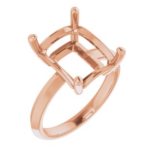 10K Rose Gold 12x10 mm Emerald Ring Mounting – image 2