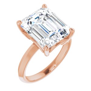 14K Rose Gold 12x10 mm Emerald Ring Mounting
