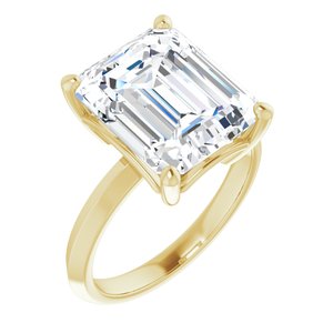 14K Yellow Gold 12x10 mm Emerald Ring Mounting