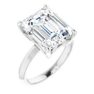 Platinum 12x10 mm Emerald Ring Mounting