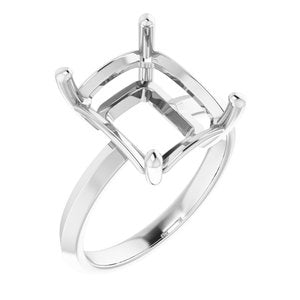 Continuum Sterling Silver 12x10 mm Emerald Ring Mounting – image 2