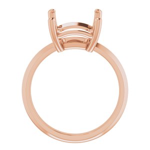 14K Rose Gold 12x10 mm Emerald Ring Mounting – image 4