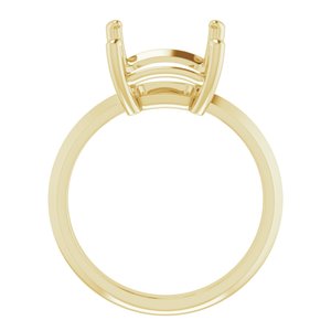 14K Yellow Gold 12x10 mm Emerald Ring Mounting – image 4