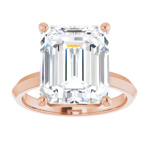 14K Rose Gold 12x10 mm Emerald Ring Mounting – image 5