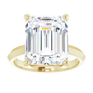 18K Yellow Gold 12x10 mm Emerald Ring Mounting – image 5